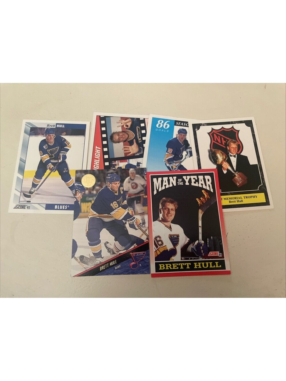 Brett Hull. St Louis Blue Vintage Hockey Card Lot